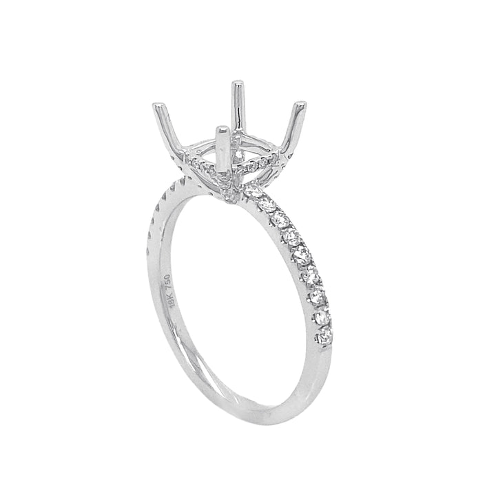 18kt White Gold Diamond Semi Mount