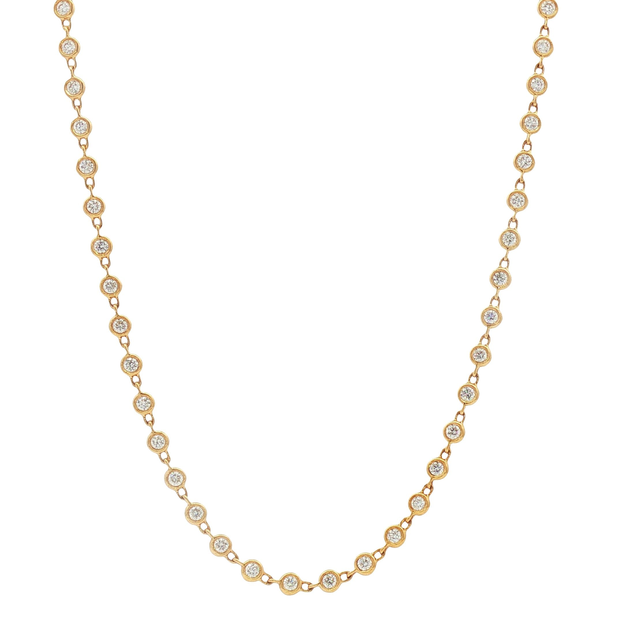 18kt Yellow Gold Diamonds-By-The-Inch Necklace