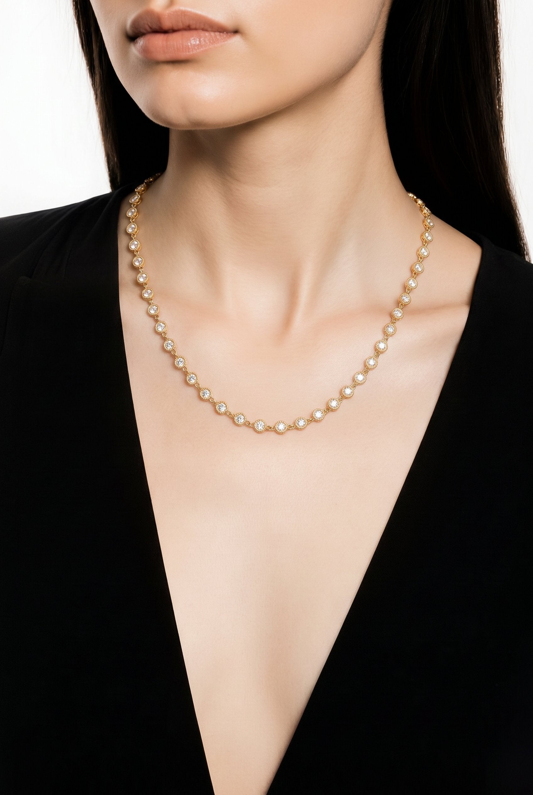 18kt Yellow Gold Diamonds-By-The-Inch Necklace