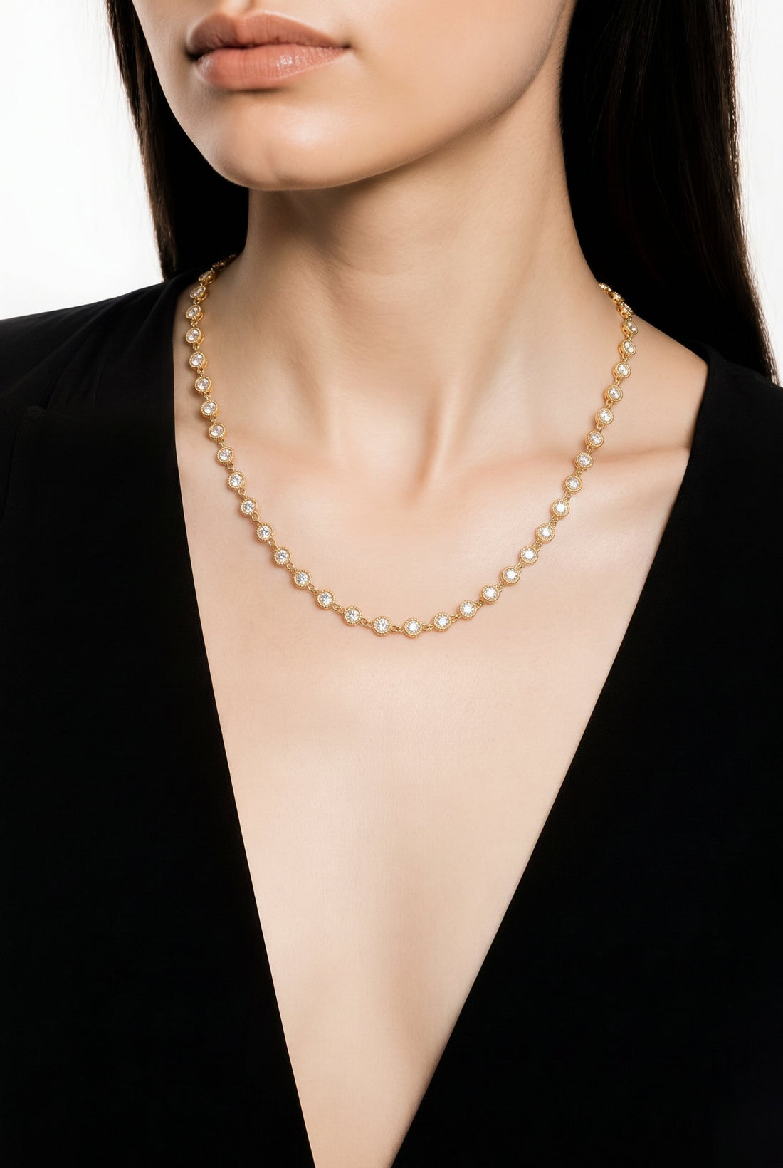 18kt Yellow Gold Diamonds-By-The-Inch Necklace