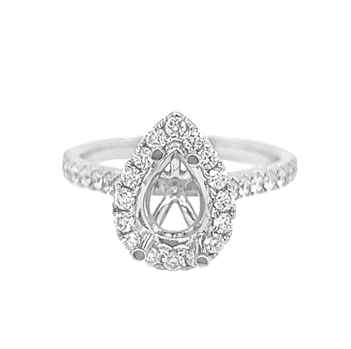 18kt White Gold Diamond Semi Mount