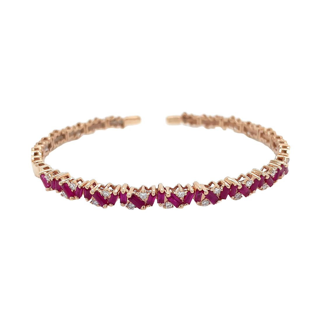 18kt Rose Gold Dimoand and Ruby Bangle