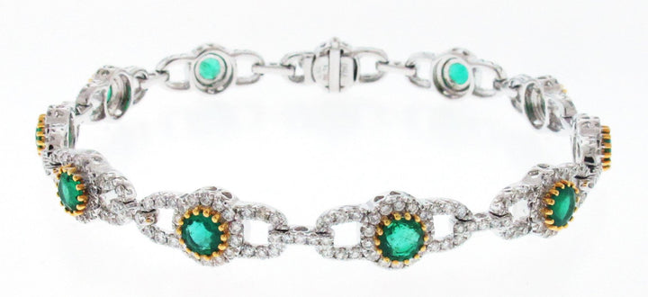 18kt White and Yellow Gold Emerald Bracelet