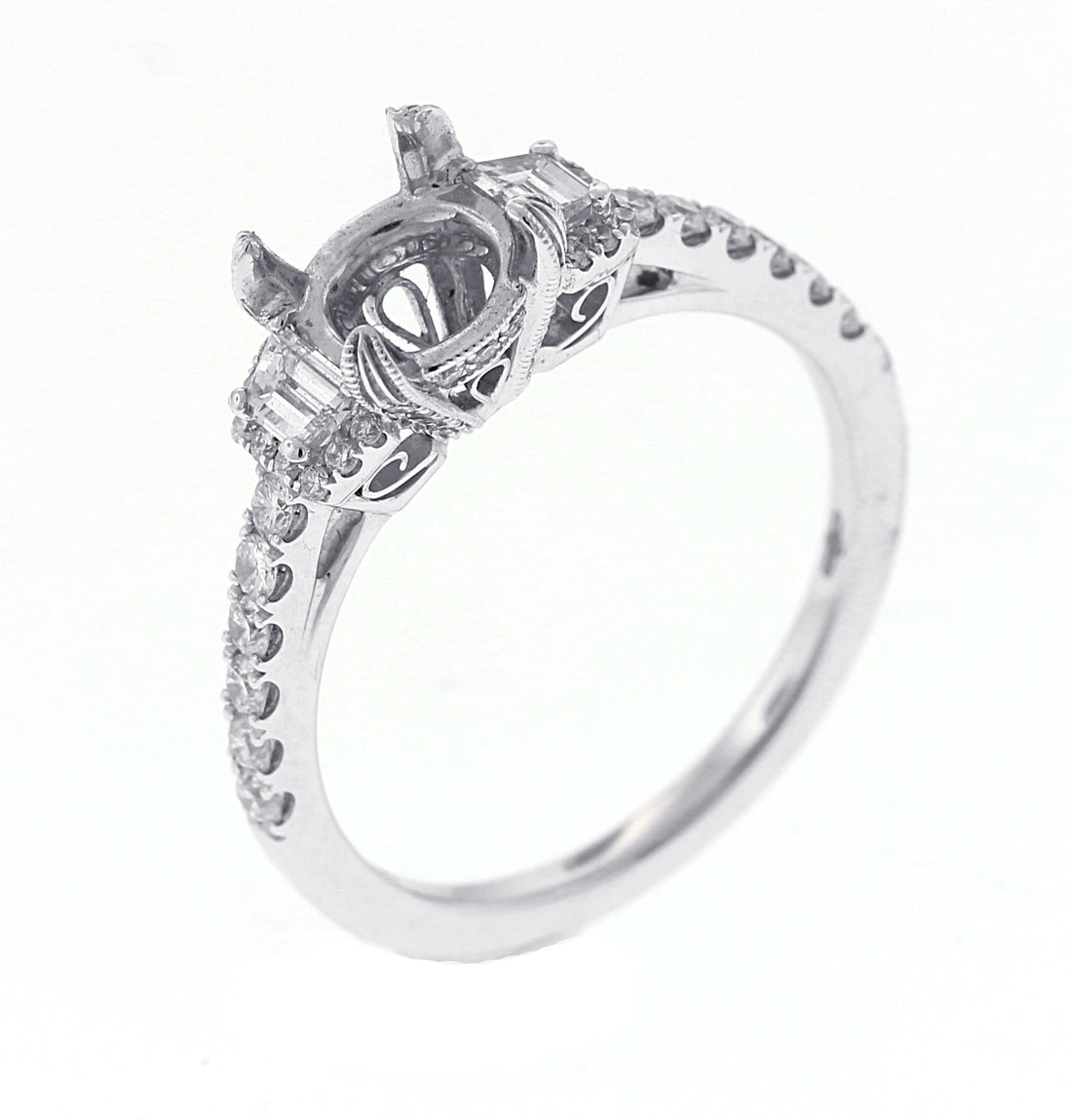 18kt White Gold Diamond Semi Mount