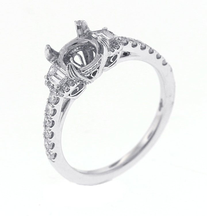 18kt White Gold Diamond Semi Mount