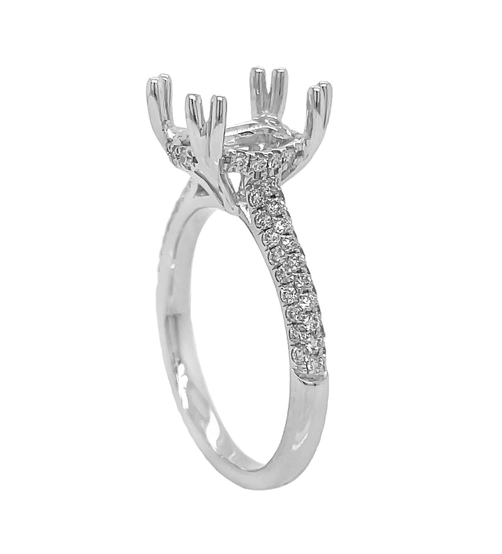 18kt White Gold Diamond Semi Mount