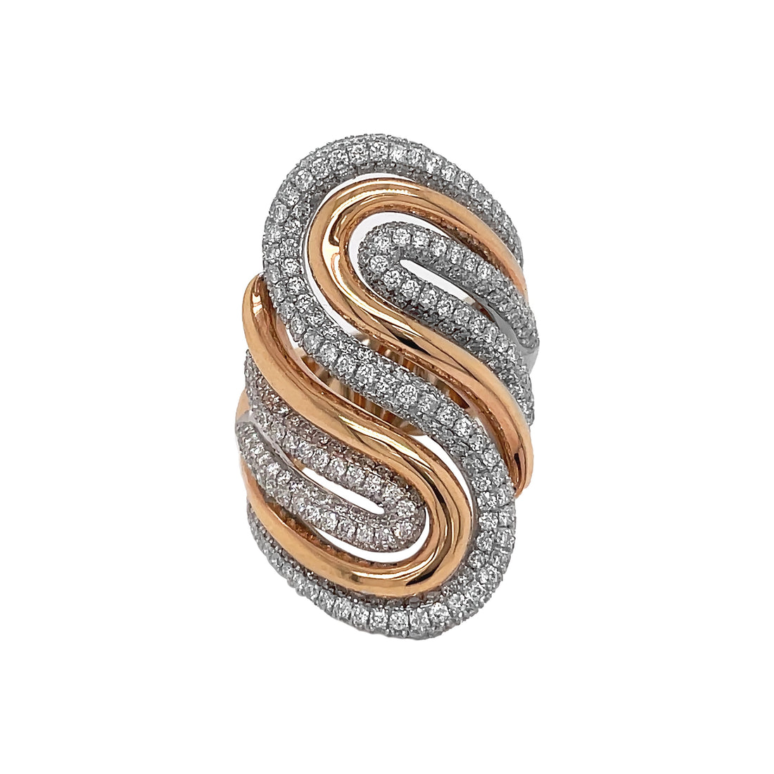 18kt Rose And White Gold Diamond Ring