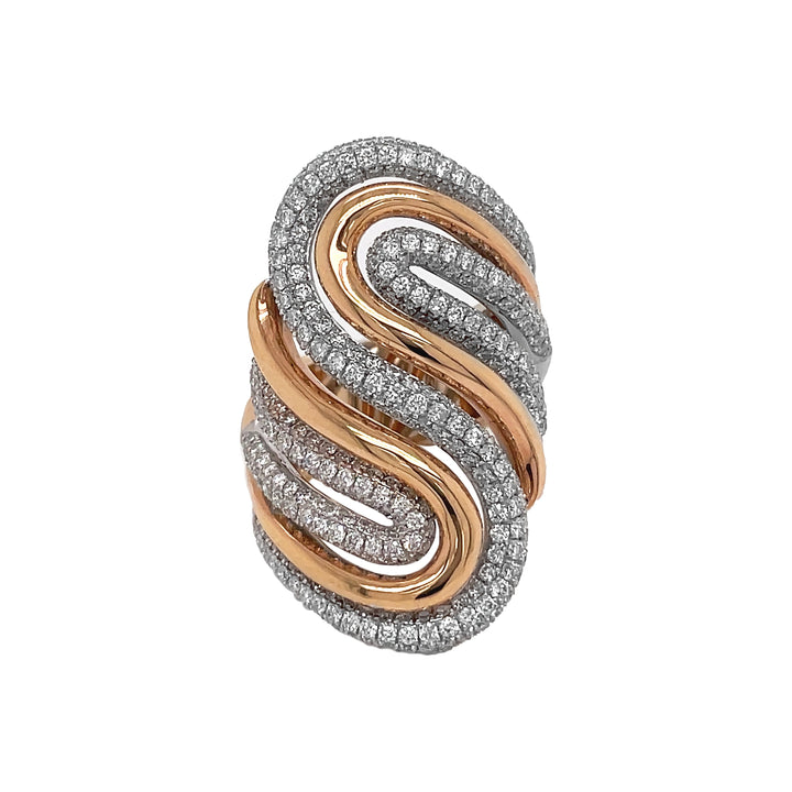 18kt Rose And White Gold Diamond Ring