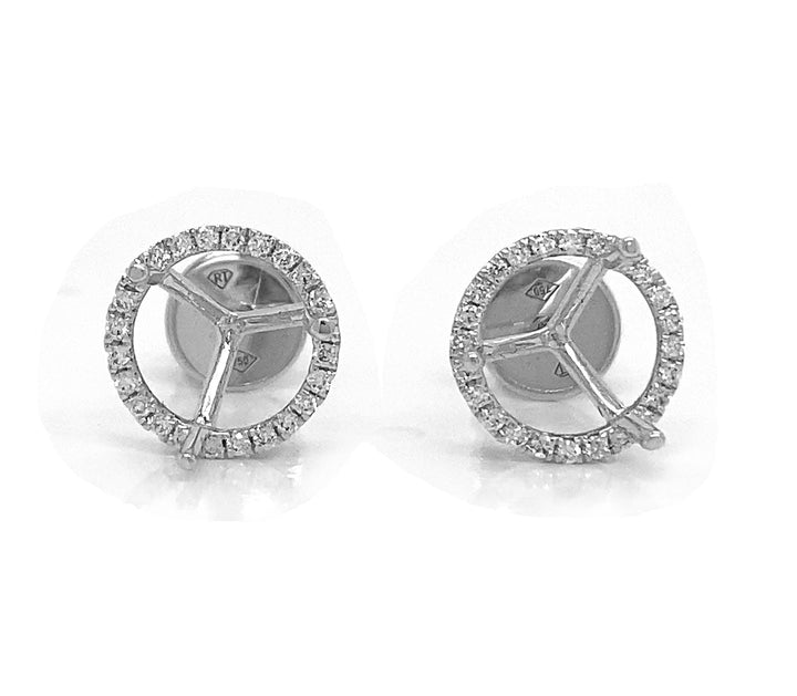 18kt White Gold Diamond Earring Jackets