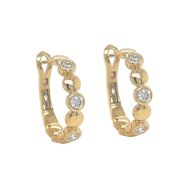 18kt Yellow Gold Diamond Hoop Earrings