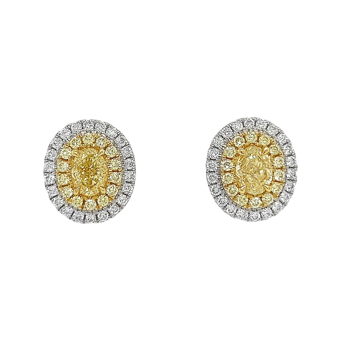 18kt Yellow and White Gold Diamond Earring