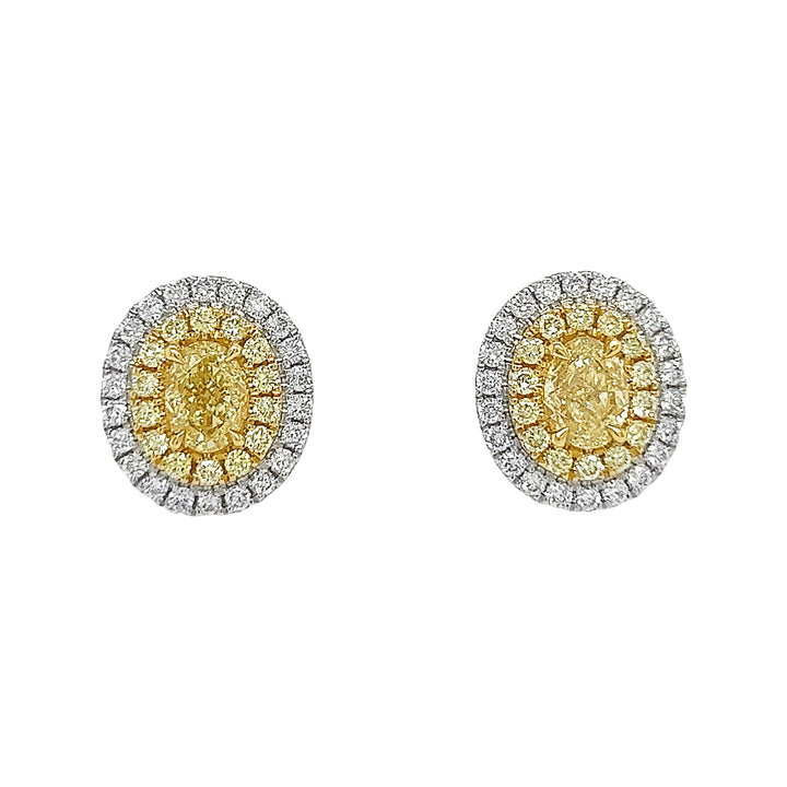 18kt Yellow and White Gold Diamond Earring