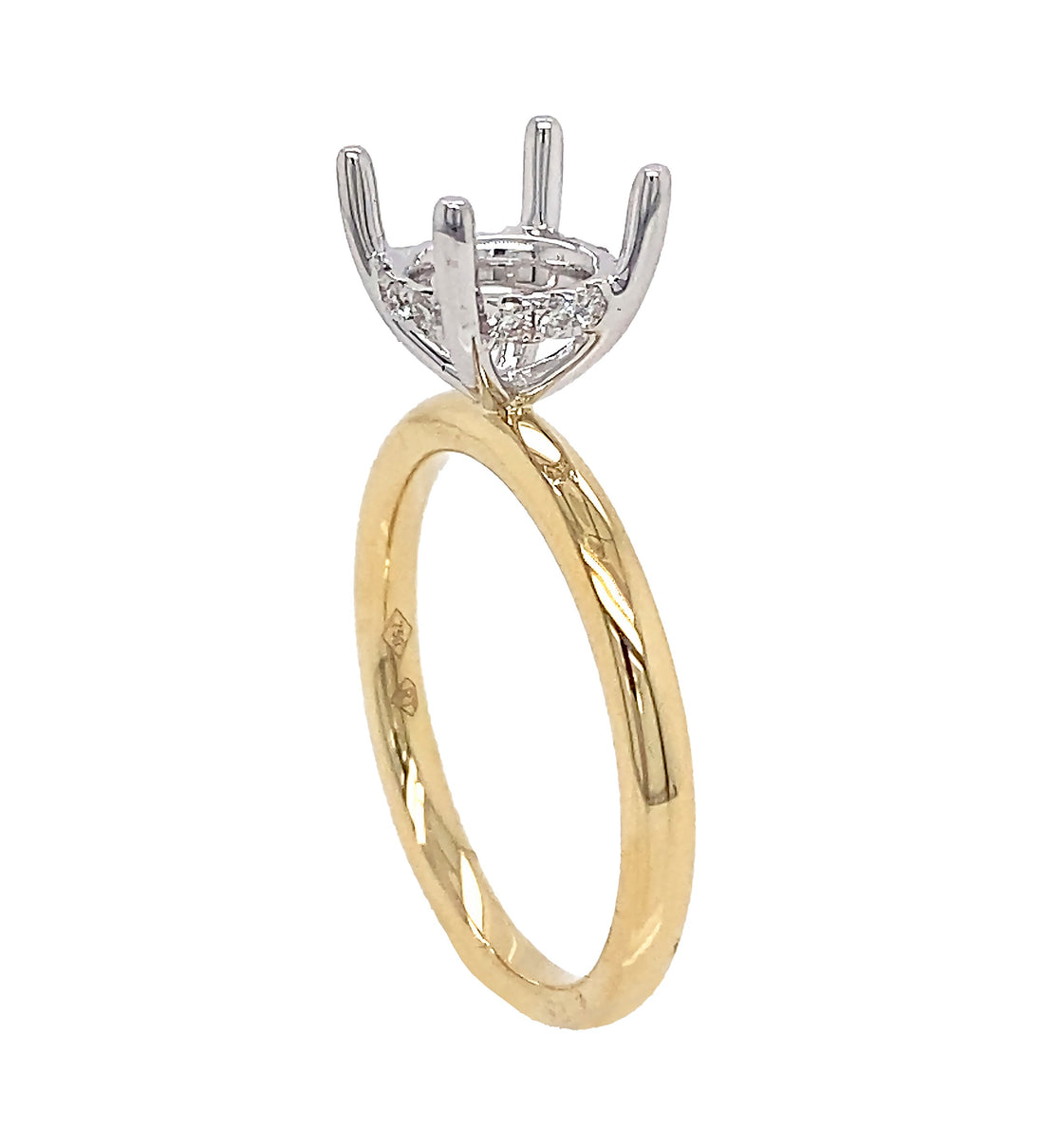 18kt Yellow and White Gold Diamond Semi-mount