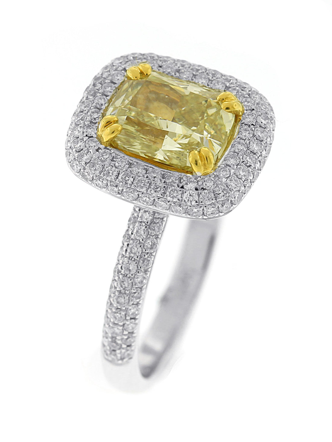 18kt White Gold Yellow Diamond Ring