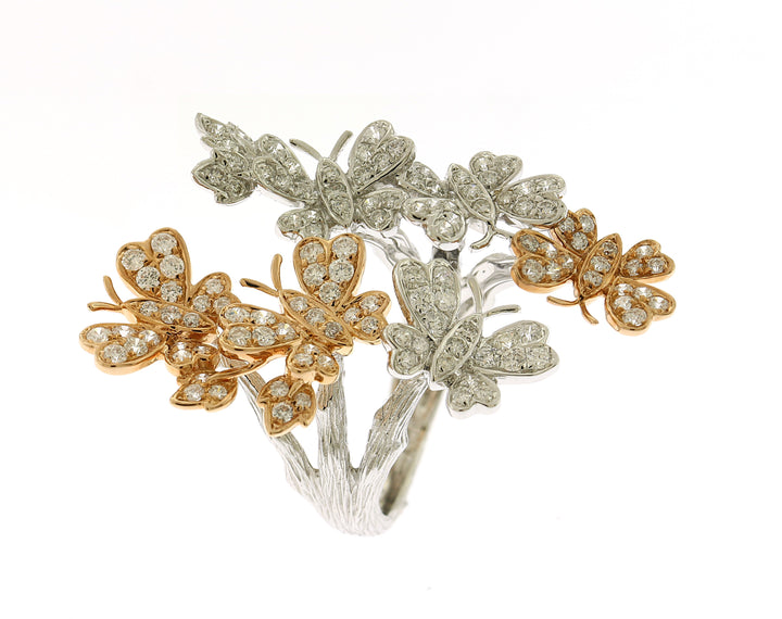 18kt White And Rose Gold Butterfly Ring