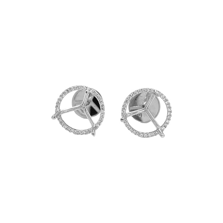 18kt White Gold Diamond Earring Mounting