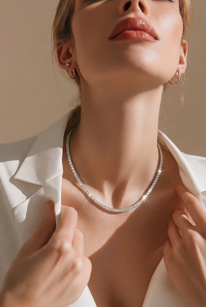 14kt White Gold Lab Diamond Tennis Necklace