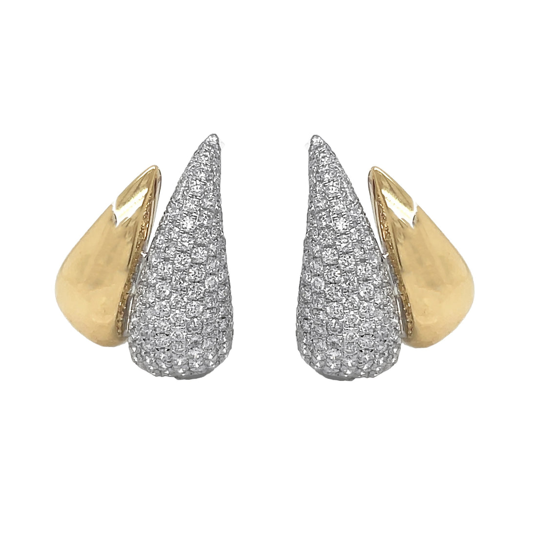 18kt White and Yellow Gold Diamond Earrings