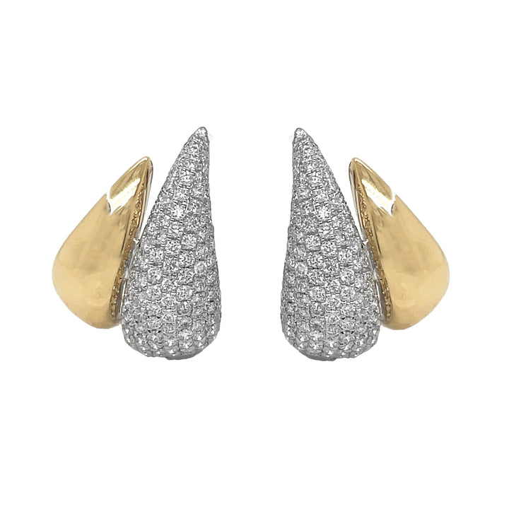 18kt White and Yellow Gold Diamond Earrings