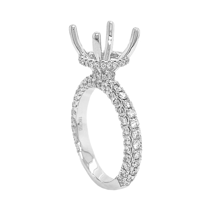 18kt White Gold Diamond Semi Mount