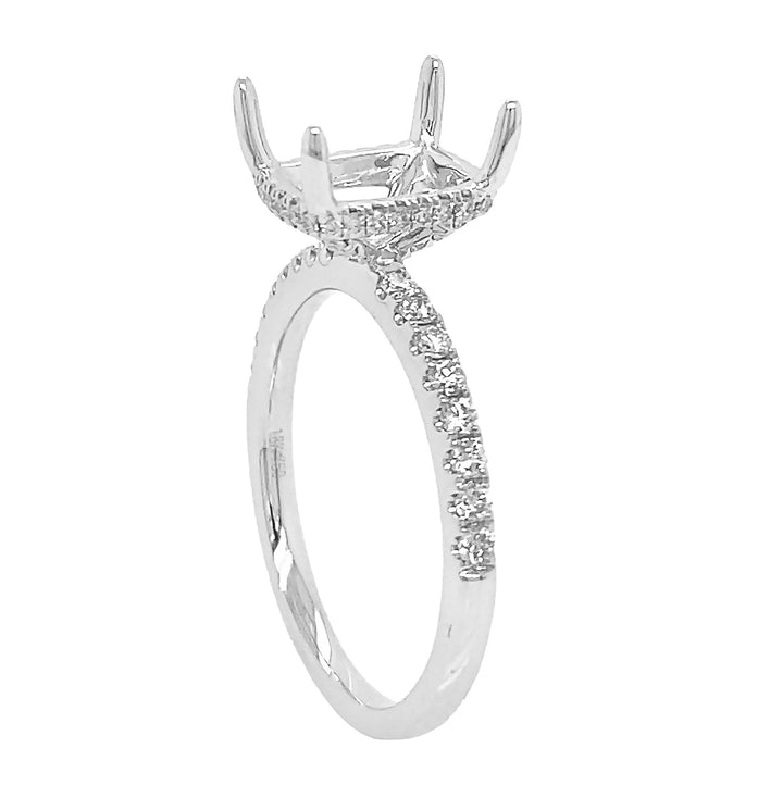 18kt White Gold Diamond Semi Mount