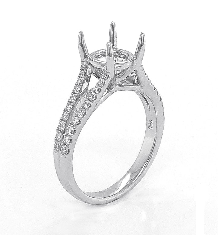 18kt White Gold Diamond Semi Mount