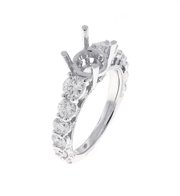 18kt White Gold Diamond Semi Mount