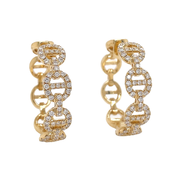 18kt Yellow Gold Diamond Hoops