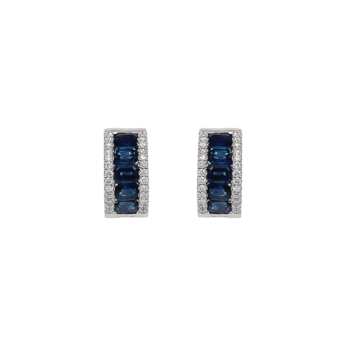 18kt White Gold Diamond and Sapphire Earrings