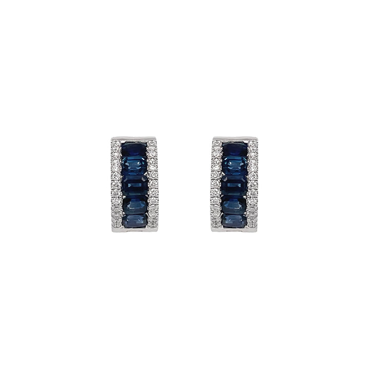 18kt White Gold Diamond and Sapphire Earrings