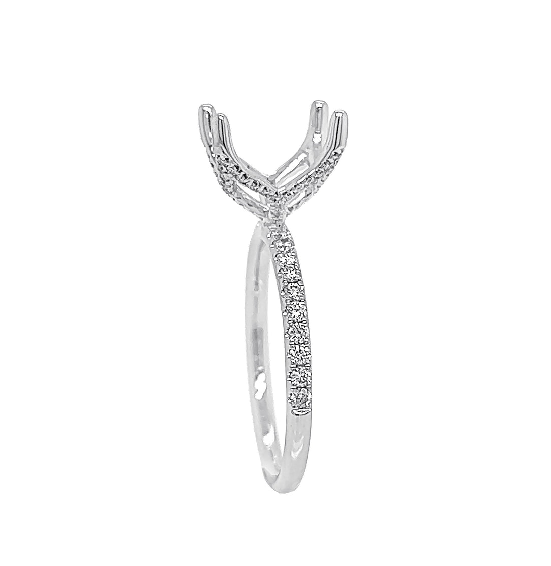 18kt White Gold Diamond Semi Mount