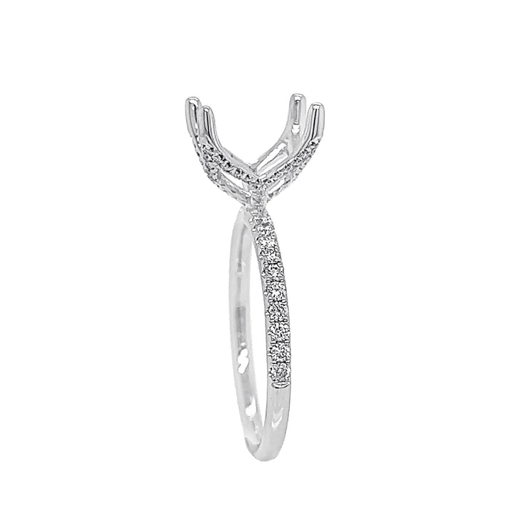 18kt White Gold Diamond Semi Mount