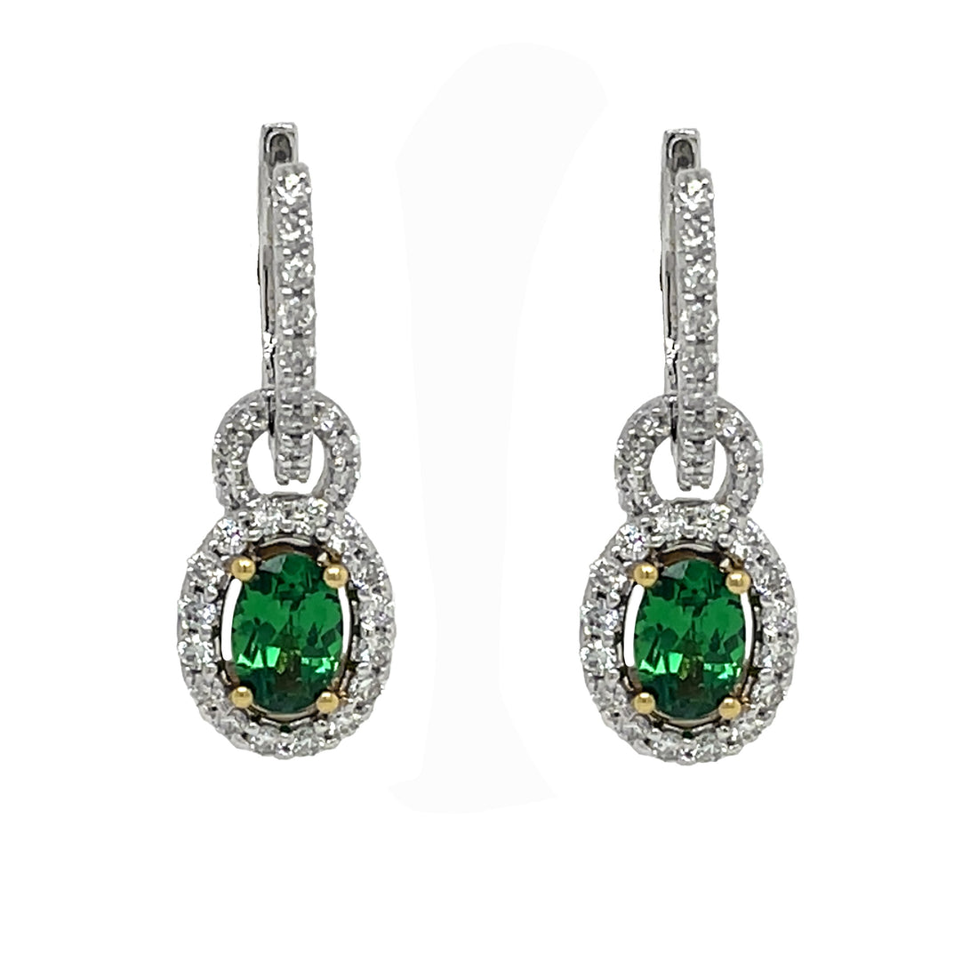18kt White Gold Tsavorite Earrings