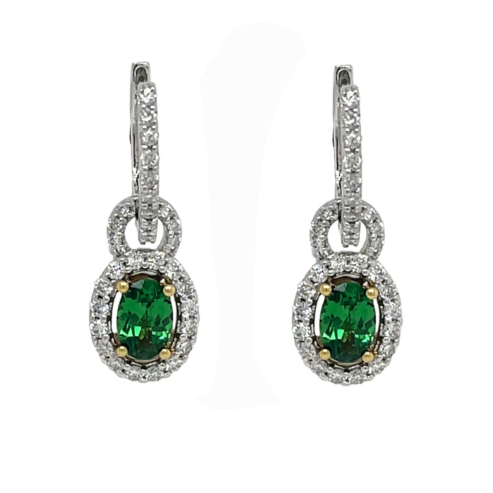 18kt White Gold Tsavorite Earrings