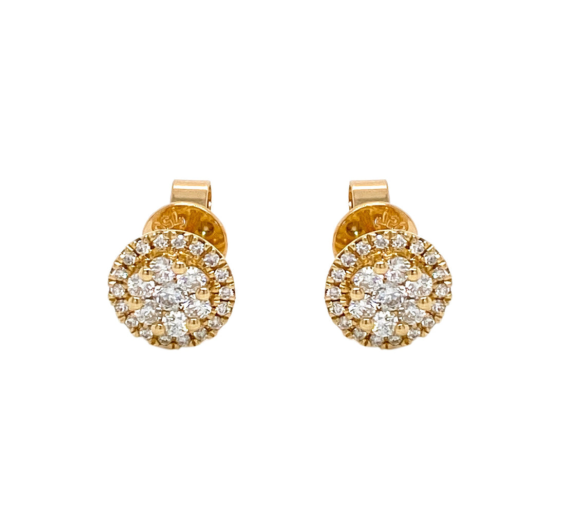 18kt Yellow Gold Diamond Earrings