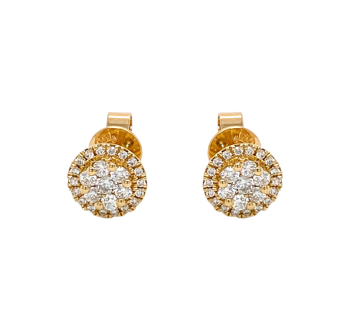 18kt Yellow Gold Diamond Earrings