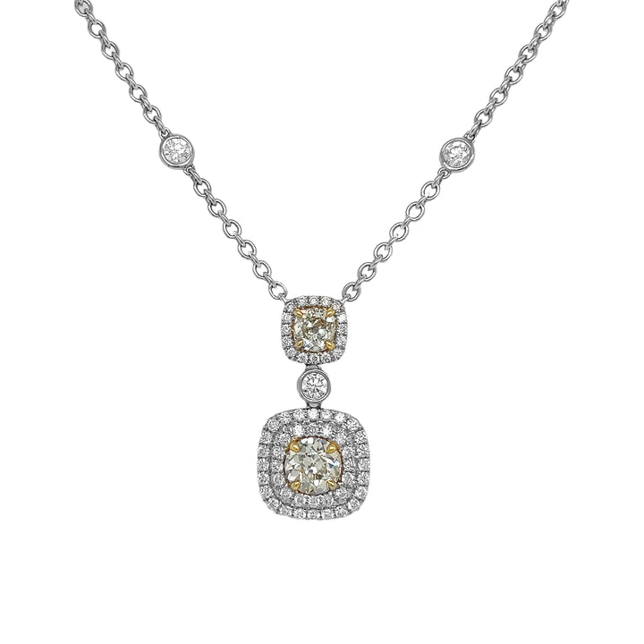 18kt White Gold Yellow and White Diamond Pendant