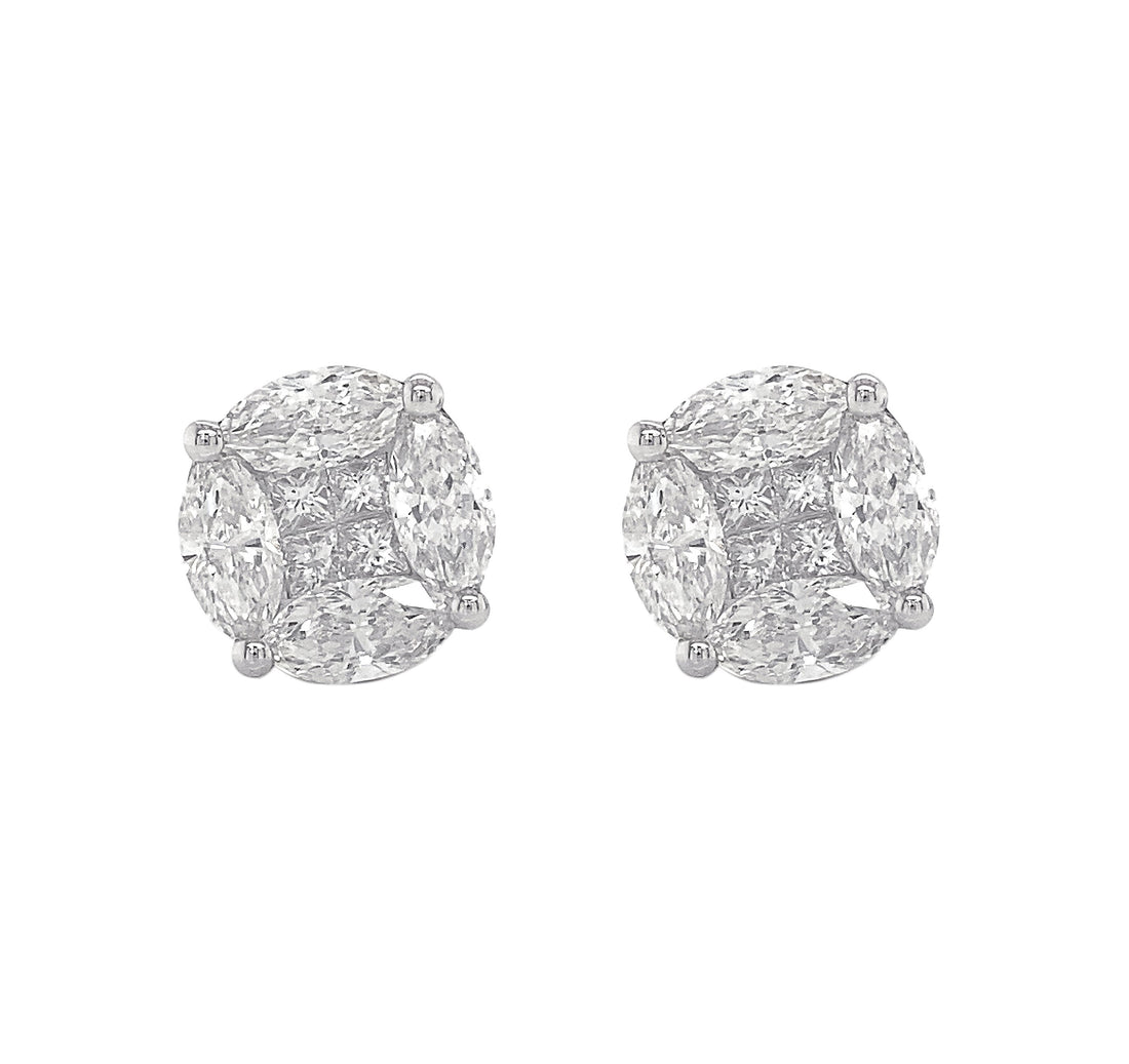 18kt White Gold Diamond Studs