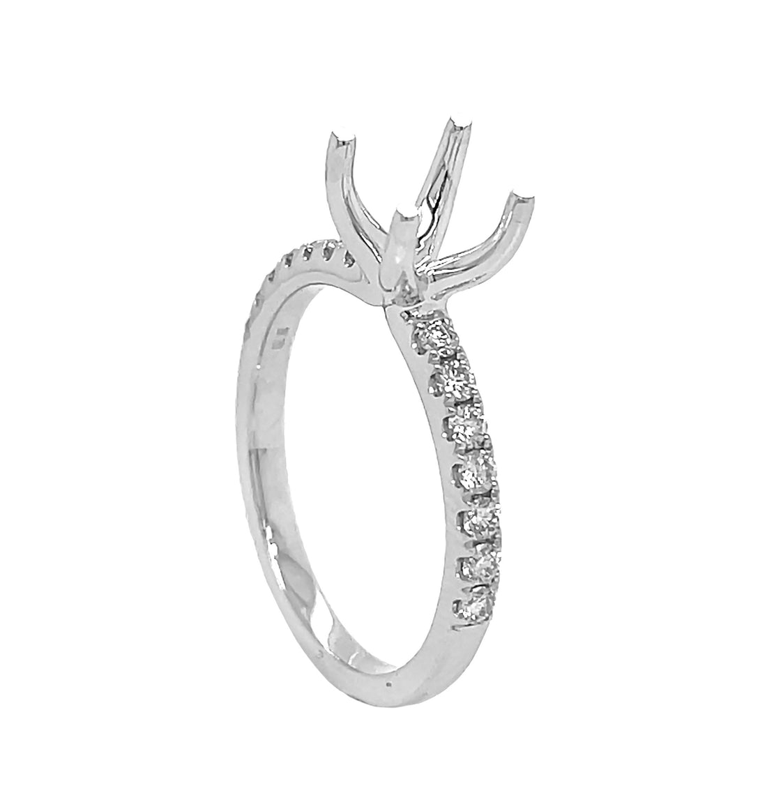18kt White Gold Diamond Semi Mount
