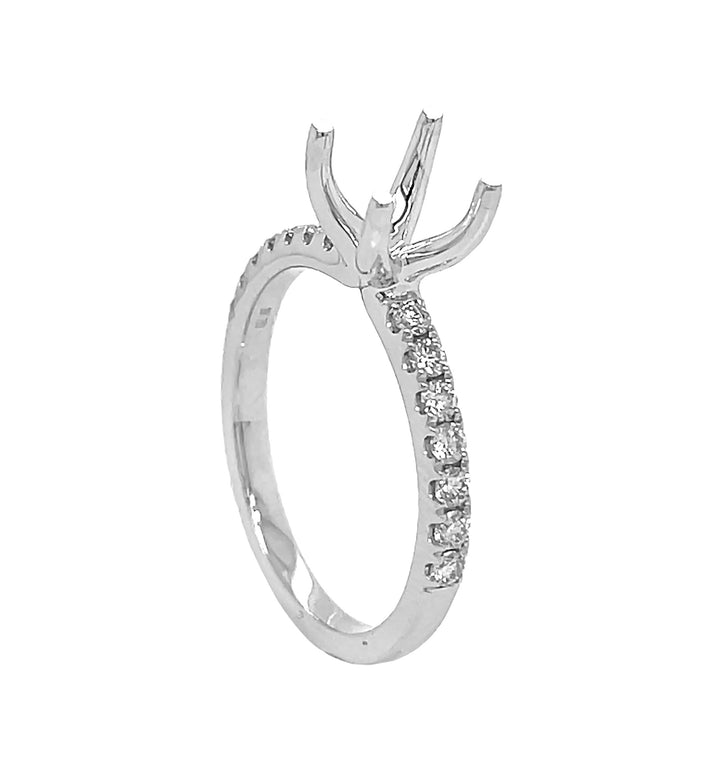 18kt White Gold Diamond Semi Mount