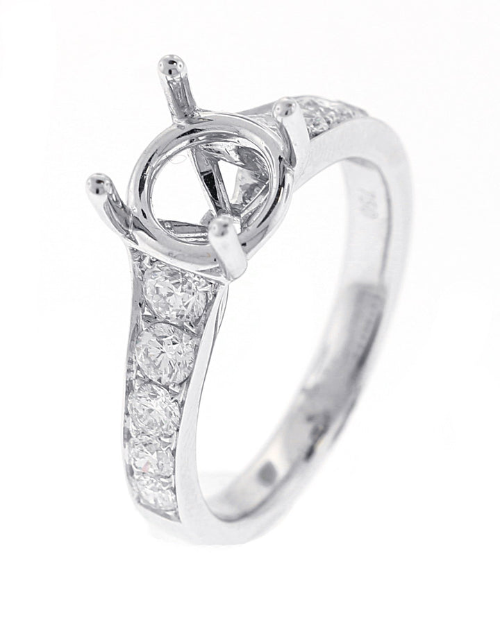 18kt White Gold Diamond Semi Mount