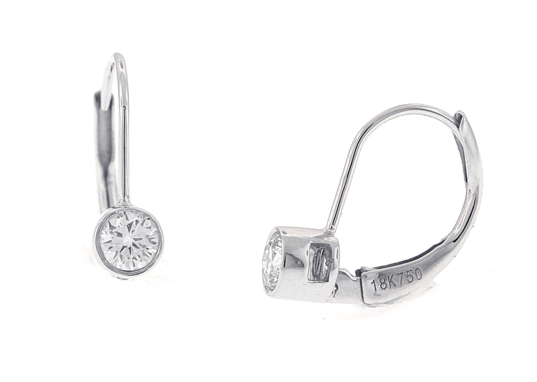 18kt White Gold Diamond Dangling Earrings