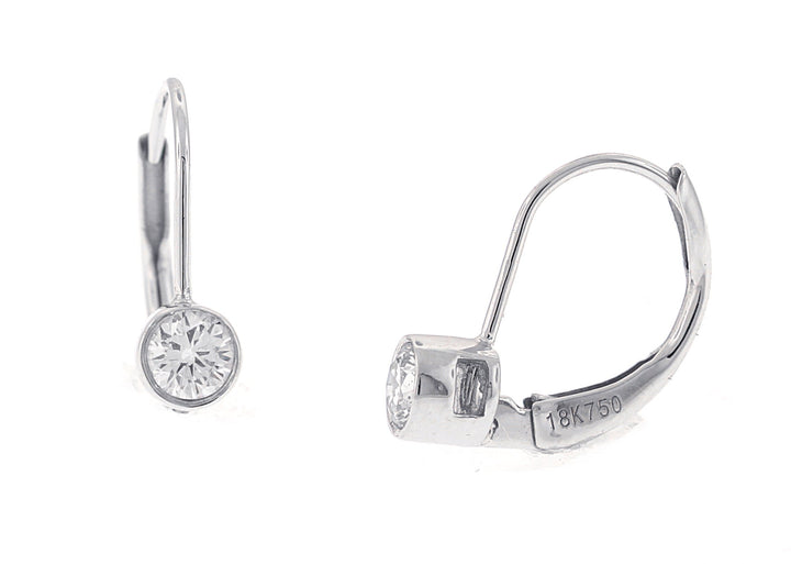 18kt White Gold Diamond Dangling Earrings