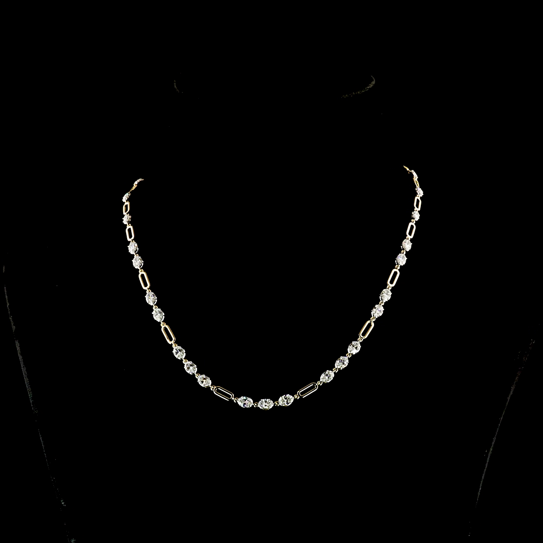 14kt Yellow And White Gold Lab Diamond Necklace