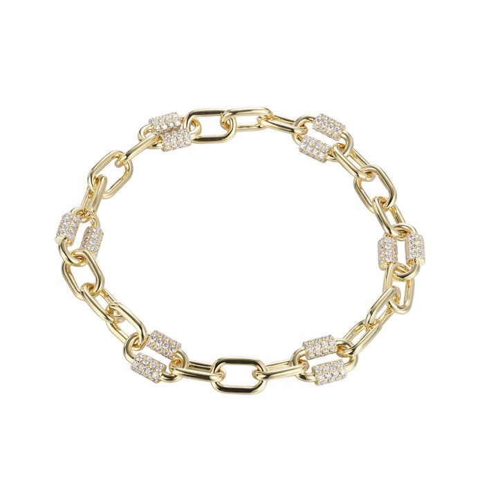 18kt Yellow Gold Diamond Link Bracelet