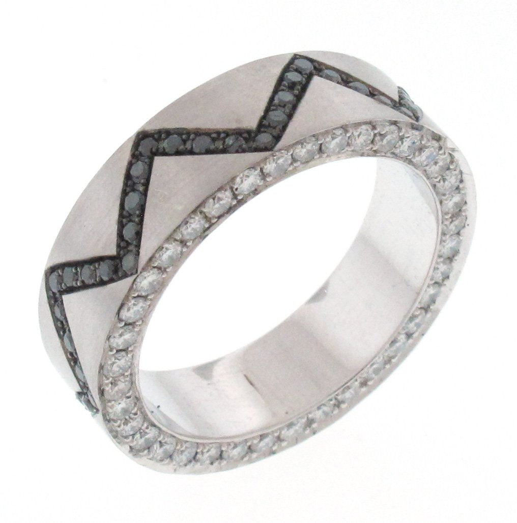 18kt White Gold Diamond Men's Band