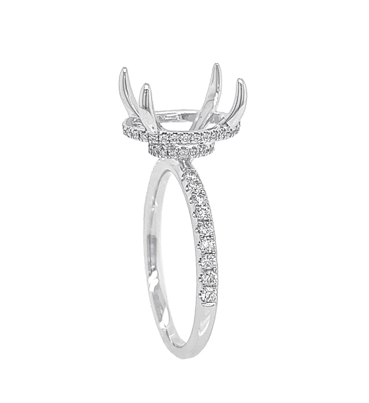 18kt White Gold Diamond Semi Mount