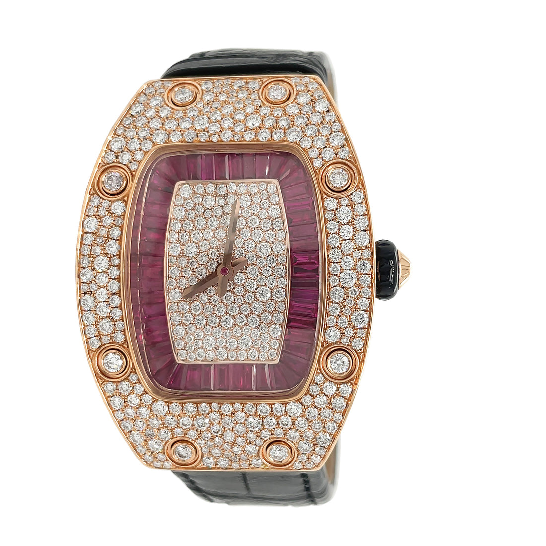 18kt Rose Gold Diamond And Ruby Watch