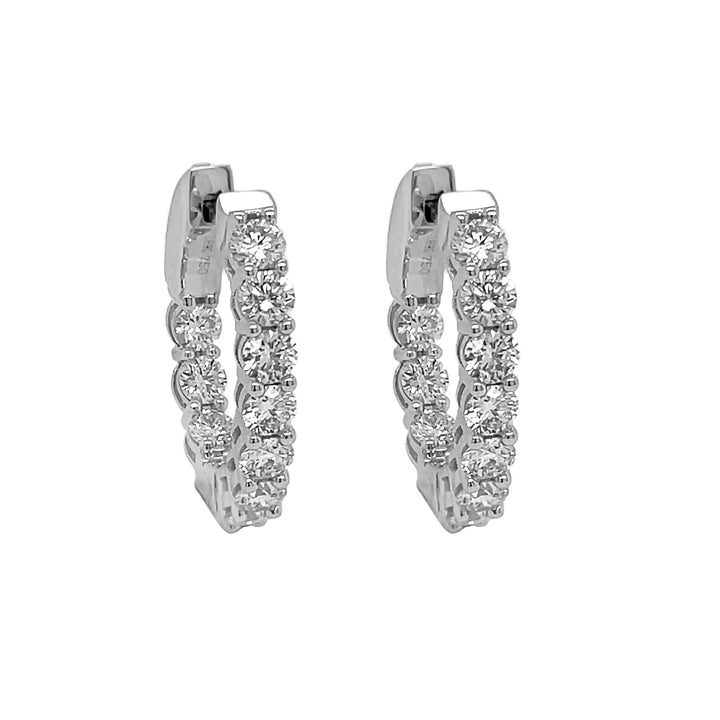 18kt White Gold Diamond Inside-out Hoop Earrings