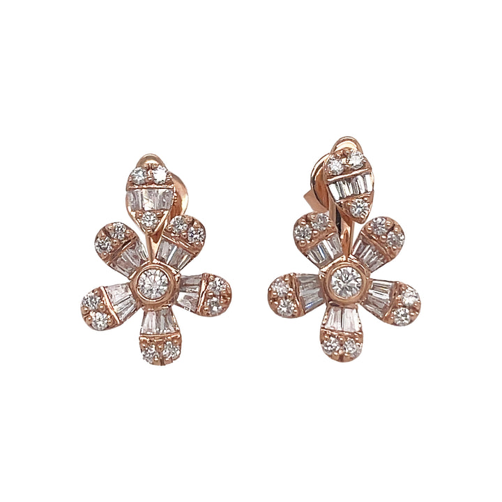 18kt Rose Gold Diamond Earrings